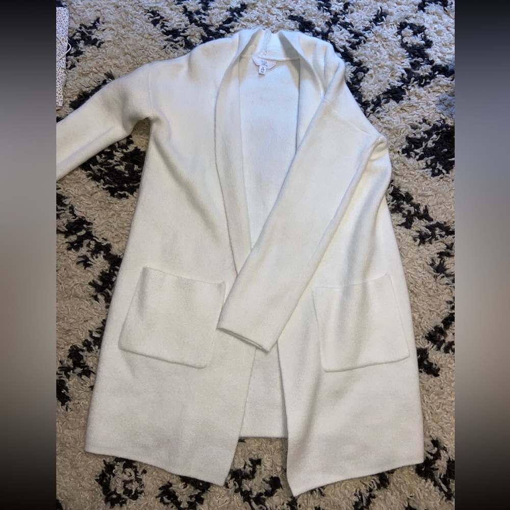 White cardigan